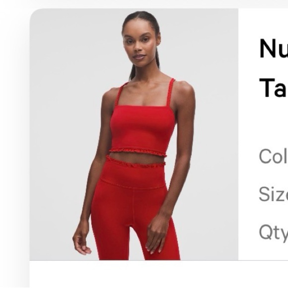 Lululemon nulu ruffle Crop Top